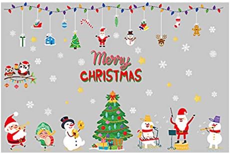 Bestoyard Feliz Natal Janela clica Árvore de Natal Papai Noel CLASU MANHO DE NEVENÇÃO Decalques da porta da coroa da coroa Decalques de geladeira de Natal para decorações de janelas de casa de natal