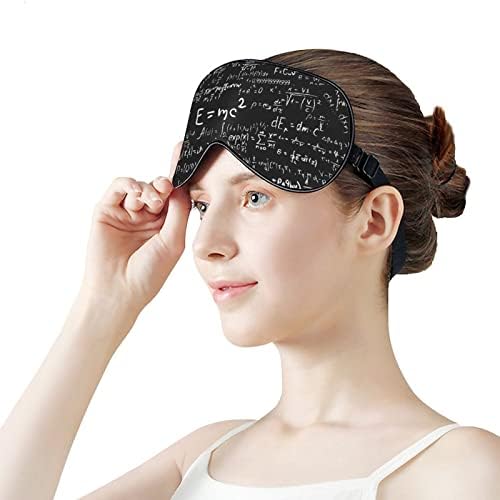 Máscara ocular de fórmula científica de física e matemática com alça ajustável para homens e mulheres noite de viagem para dormir uma soneca