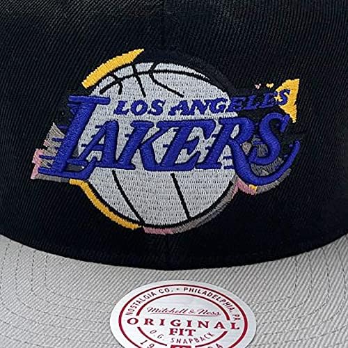 Mitchell e Ness La Los Angeles Lakers Classics de madeira Snapback Cap, Hat Black Grey