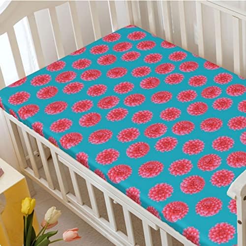 Lençóis mini-berços com temas azuis e rosa, lençóis de berço portáteis folhas de colchão de criança macia para meninas