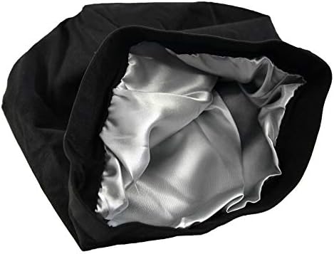 Home-X Black Setin-forling Jersey Beanie, chapéu para mulheres, gorros fofos 10 ”L x 10” W