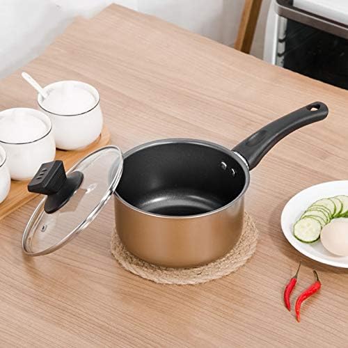 KMYUO 3 PCs/Conjunto de espessura de sopa de cozinha fritura antiaderente/leite panela de panela de vidro de tampa do fogão fogão a gás