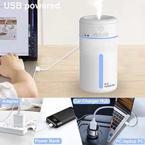 Umidificadores de Paikiuu para o quarto, 400 ml de umidificador de névoa de 400 ml de umidificador portátil umidificadores de