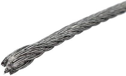X-Dree 20m de 65,6 pés de comprimento 2 mm Diâmetro Cabo de aço flexível corda de prata (20m 65,6 pés longitud 2mm Diámetro Cable