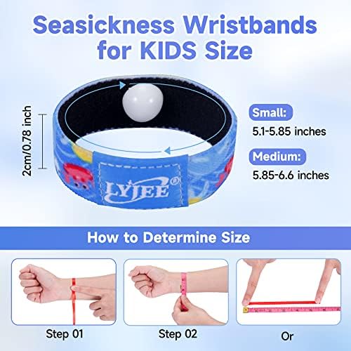 Lyjee Motion Sickness Bands for Kids Travel Essentials Sea Doyness Walist For Kids Cruise Ship Férias anti -náuseas