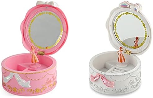 Zlbyb Girls Musical Jewelry Boxes girating MusicGramophoneBirthday Gifts (cor: rosa, tamanho