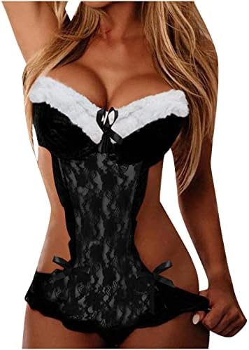 Mulheres senhoras lingerie sexy lingerie de lingerie de uma peça de punho de backless spaghetti tira de renda pura malha macacão