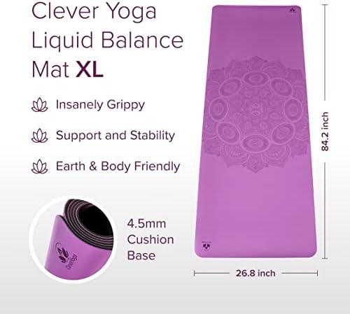 Clever Yoga Premium Floor tapete para ioga - não deslizamento extra de ioga extra - Mat de ioga ecológica - inclui nossa bolsa de tapete perfeita