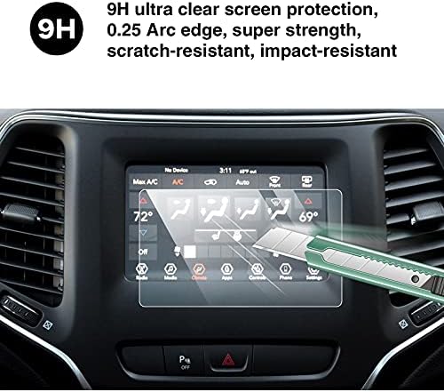 Yee Pin 2019 Cherokee Screen Protector para 2019 Cherokee UConnect 7 polegadas Centro de toque Centro, 9H Alta definição