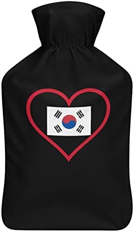 Eu amo South_Korea Red Heart Water Water Bottle fofo Borracha Water Water Sacag