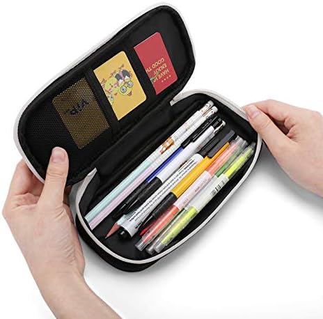 Bolsa de caixa de lápis de softball de amor, bolsa de papelaria de grande capacidade com alça de maquiagem portátil Organizador