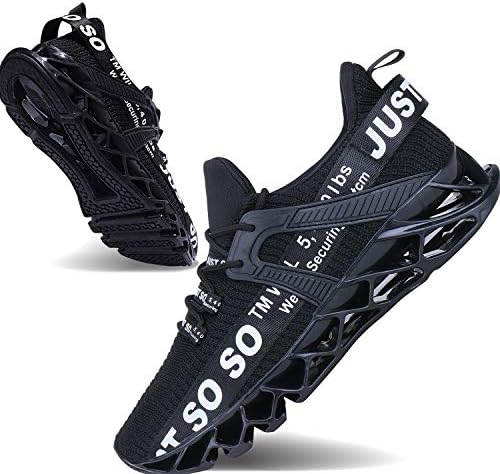 JSleap Men Casual Running Fashion Slip Sports Sports Shoes Black Us