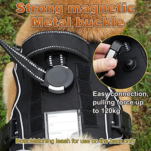 Arnês reflexivo para cães para cães grandes médios com alça sem treinamento Tactical Tactical Vestra ajustável CLIP DE CLIP DE CAIXOS CAIXOS E BUNGEE MAGNÉTICOS CONJUNTO DE LEASH PESADO XL PECHERA PECHERA PARA PERROS