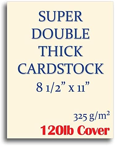 Papel de cartolina de tampa de 120 lb super grossa - caldo de creme natural e pesado - 8,5 x 11 - jato de tinta / impressora a laser compatível - 100 folhas