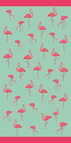 Toalha de praia brasileira de veludo multi -flamingos 30x60 polegadas