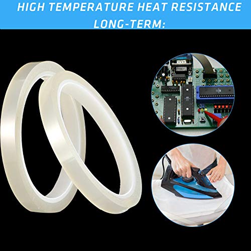 4 peças 108 pés fita resistente ao calor para sublimação clear calor prensa fita de transferência de transferência de transferência de alta temperatura de alta temperatura para fita térmica para eletrônicos placa de impressão da placa de circuito