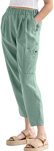 Calça de moletom de tamanho grande para mulheres da cintura alta cor de calça fáceis de calça longa nove minutos de