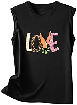 Womens Summer Summer Sleeveless Top Top Love Letter Graphic Print T-Shirt Crewneck Casual Tees Top