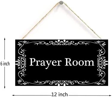 Sala de oração Sinal pendurado sinal de madeira decoração de madeira decoração de casa placa de porta de madeira 12 x 6