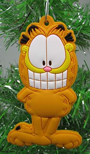 Garfield Holiday Christmas Tree Ornament Set com Garfield and Friends - Design de plástico exclusivo à prova de quebra