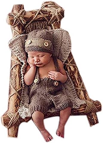 Recém -nascidos Baby Photo Shoot Props Girl Boy Crochet Knit Fantas
