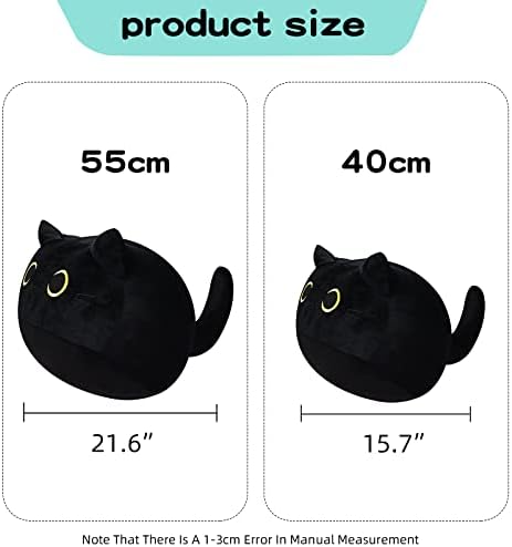 Yesmora Black Cat Plexus, travesseiro de gato, Black Plush Toy Black Cathies Creative, travesseiro de gato preto Black Cat Plushie ， Preto Gato Presente