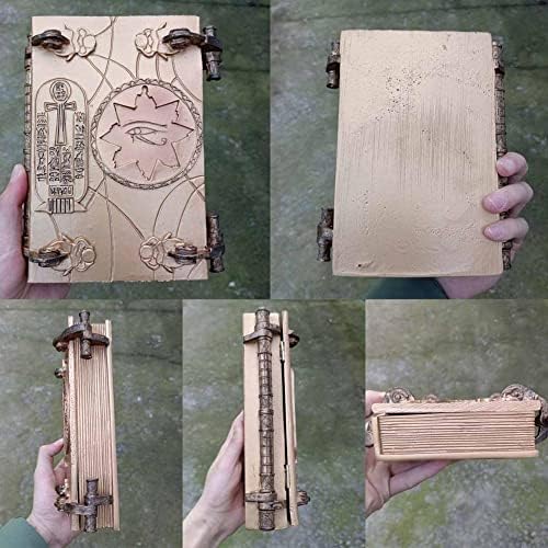 Book of the Dead Storage Box With Key, The Mummy Prop Replica Book of the Dead, estátua artesanal de resina artesanal, Decorações de Páscoa, Livro de Magia do Ornamento, Antigo Egito Colecionáveis ​​Sovenir