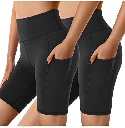 G4Free Womens Biker Shorts 5/8 polegadas de compressão Yoga Shorts atléticos com bolsos na cintura alta