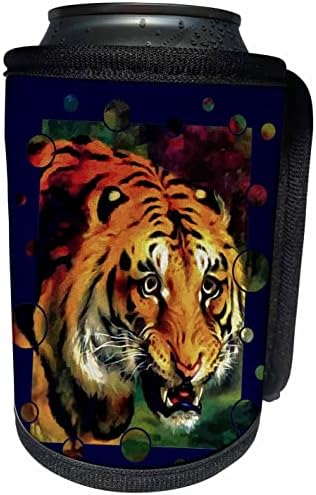 Vector de tigre de Bengala 3drose com borda de círculo decorativo - lata mais fria