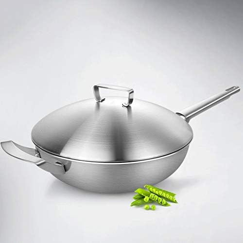 Shypt wok coberto de aço inoxidável com alça de auxílio wok coberto de anodização dura
