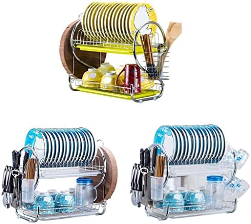 Drenador de prato Tddgg Aço inoxidável secar tigela de rack prato de drenagem prateleira de bandeja de bandeja de cozinha organizador de cozinha