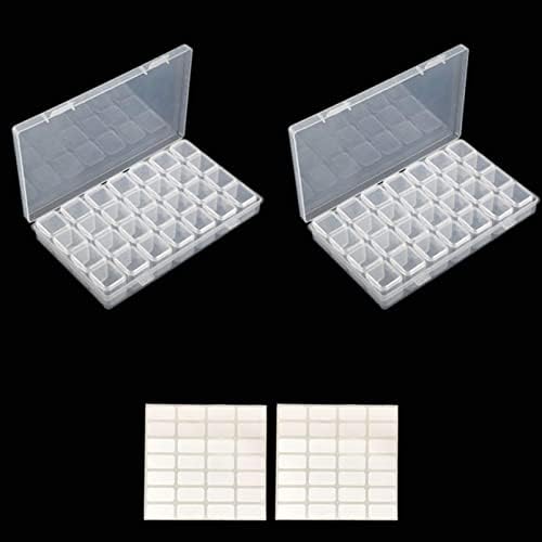 Caixa de armazenamento de pintura de diamante transparente, 28/56/64/128 PCS Caixa de organização de plástico para contêiner de jóias pequenas para contas