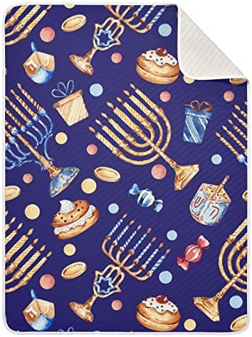 Junzan Hanukkah Velas de férias Cobertoras de bebê para meninos Cotton Throw Planget para Presentes Recém -nascidos