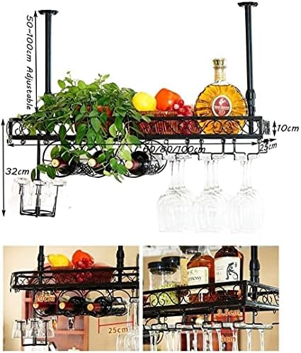 Aserveal Holder Wine Shelf Passado Rack de Wine com prateleira e armazenamento de suporte de vidro de Stemware