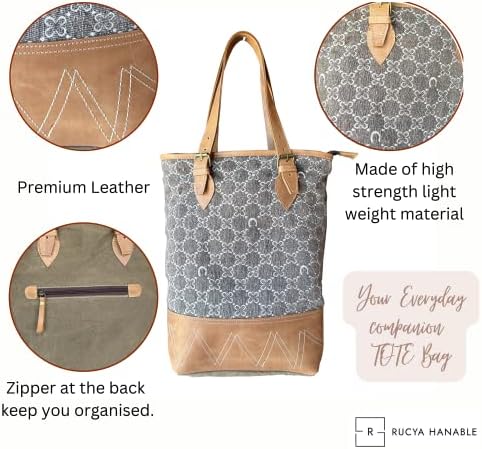Rucya Hanable Danby Tote Bag; sacola de lona; bolsa de lona reciclada; sacola de lona; sacos de couro para mulheres; Bolsas Crossbody