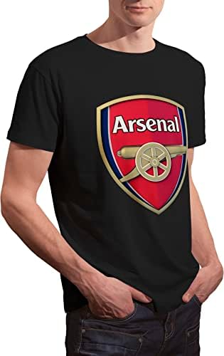 Arsenal F.C. Camisas de logotipo UNISSISEX HIPSTER HIP-HOP Mens para mulheres camisetas de moda de algodão preto
