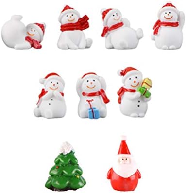Doitool 9pcs Mini kits de ornamentos em miniatura para DIY Fairy Garden Dollouse Decoration Desktop Resin Christmas