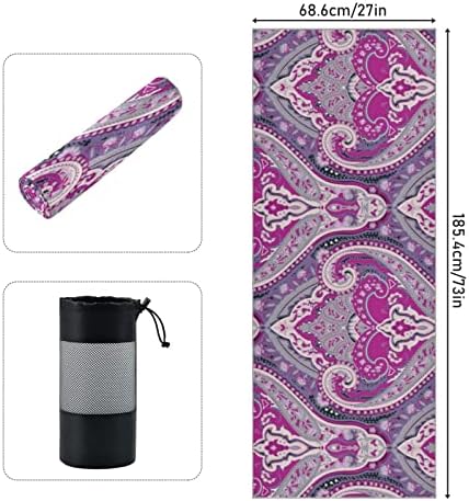 Aunstern Yoga Blanket Purple-Bohemian-Paisley-Palid Yoga Toard Yoga Mat Toalha