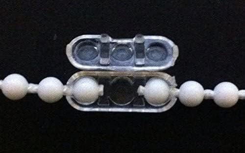 N C Morin White Plástico 10 Chain - com 4 conectores - Chain de bola de miçangas cegas