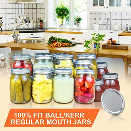 Tampas de conservas boca regular, 54 pcs jar tampas 70 mm para potes de bola/ kerr, tampas de jarra de pedreiro reutilizáveis ​​para conservas, tampas de jarro de metal para conservar adequados para jarros regulares da boca