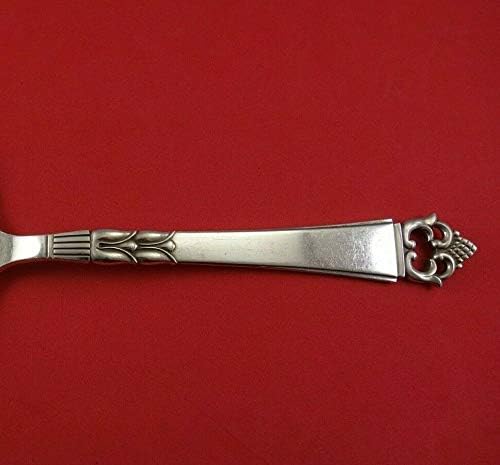 Coroa dinamarquesa de Frigast Sterling Silver Silab Spoon perfurada com folhas 9 5/8