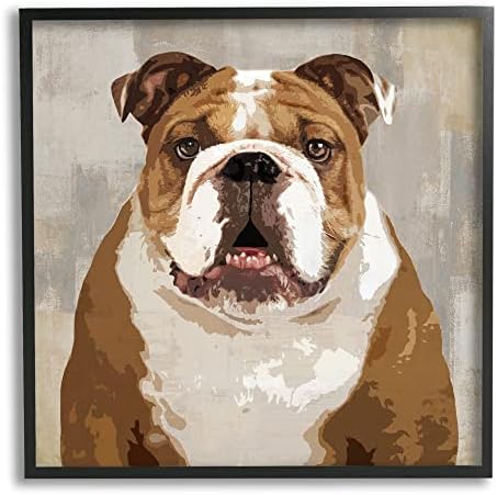 Stuell Industries Bulldog Waiting Waiting Dull Abstract Background Pet Collage, Design de Keri Rodgers