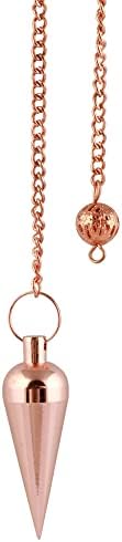 Pendulum de cone longo, pêndulo de metal de cobre, cura do pêndulo para doações, pêndulo de adivinhação, pêndulo