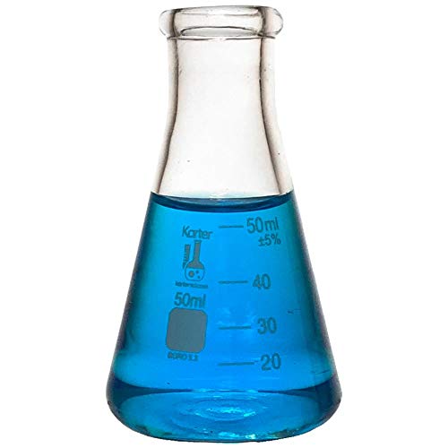 Flask Erlenmeyer de 150 ml de boca estreita, vidro de Borossilicato 3.3, Karter Scientific 213G27