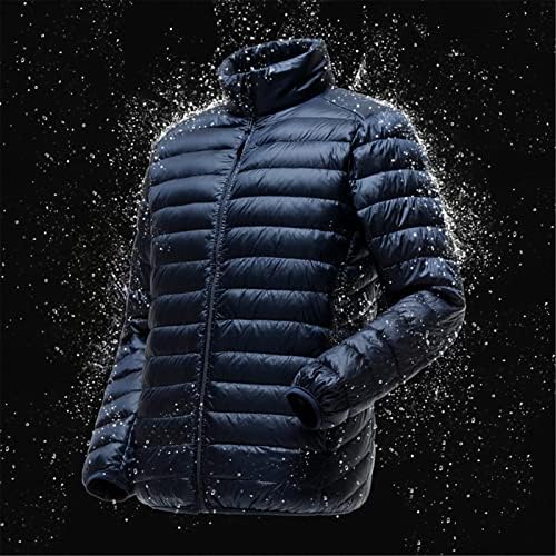 Cheques de jaqueta compactável e resistente à água masculinos de água de água outono de inverno masculino Stand colar de casacos para baixo