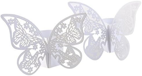 Ouro, prata, azul, roxo, aqua ou casamento laser branco de papel butterfly anéis de nagueira/noivado/festas de aniversário decoração