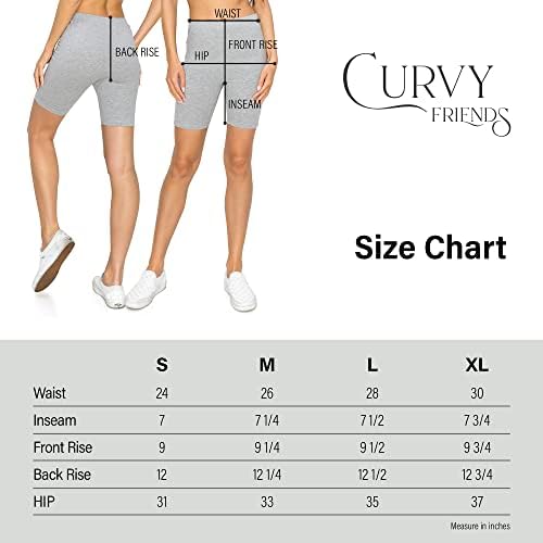 Curvy Friends Feminino Casual Motocalista - Coloque alta de 7 polegadas de ioga de ioga Athletic Ativo Treino de ioga
