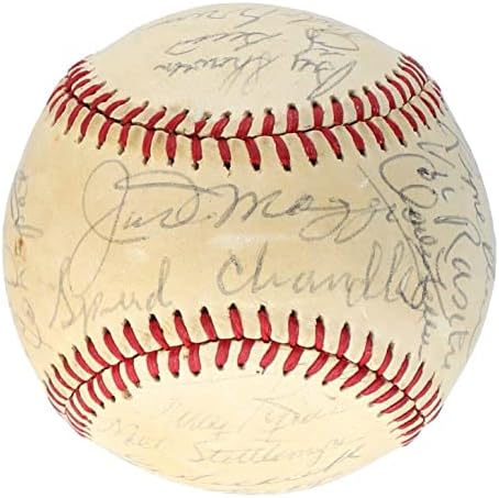 Joe DiMaggio Roger Maris New York Yankees Legends assinado Baseball JSA COA - Bolalls autografados