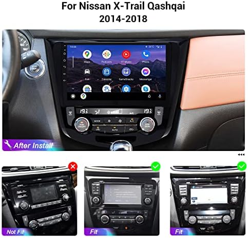 Roadanvi 10.2 8GB+128 GB de estéreo para Nissan X-Trail Rogue Qashqai 2014 2015 2017 2018 CarPlay Andorid Auto 4G LTE Rádio Bluetooth