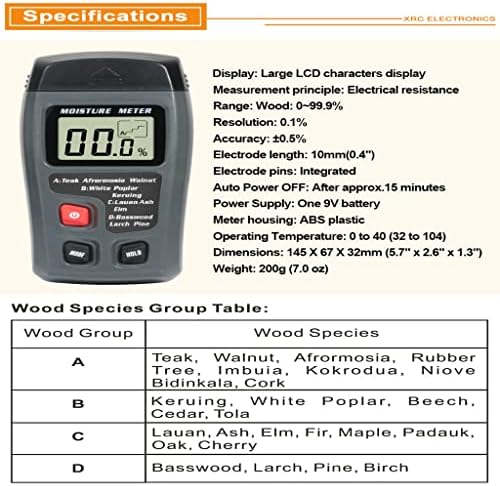 KJHD Wood Hidrômetro e medidor higrômetro de madeira Detector de madeira densidade Tree Tester Digital umidade